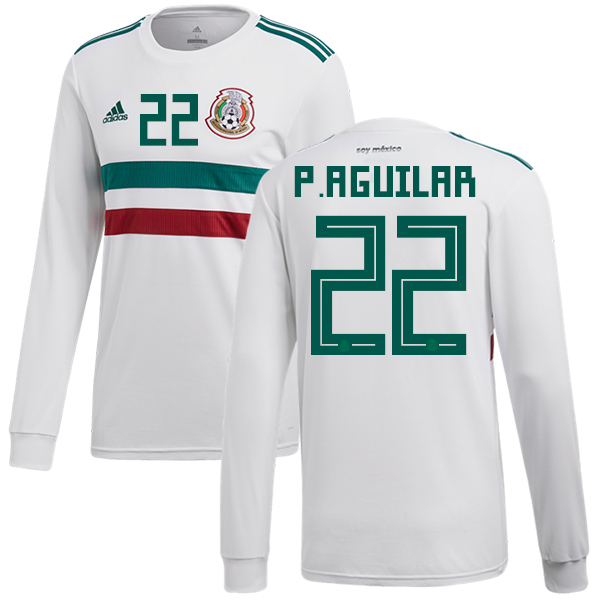 Mexico #22 P.Aguilar Away Long Sleeves Soccer Country Jersey
